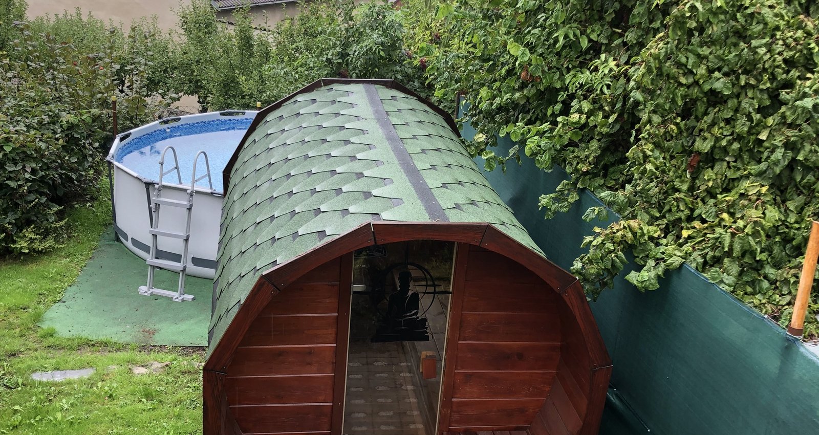 The property also features a log sauna